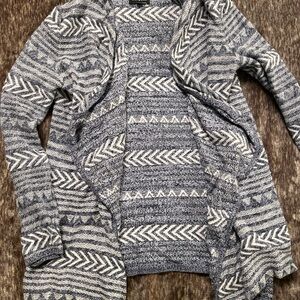 Lucky Brand Women's Chevron Cardigan - Navy and Cream